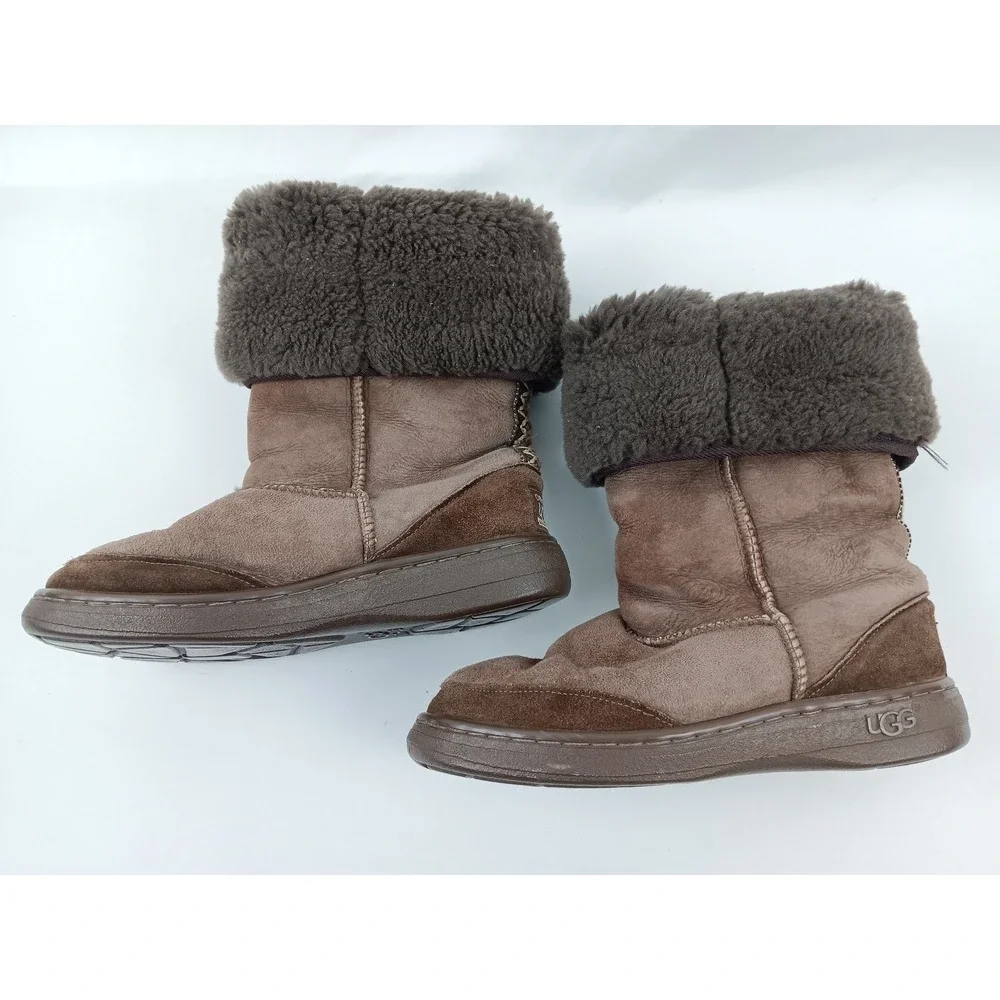 UGG Australia‎ Ultimate Tall Tasman Women's Brown Suede Sheepskin Boots Size 8